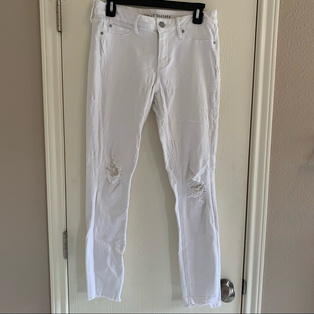 Articles of Society Sarah Skinny Whitehall White Denim Jeans 27
